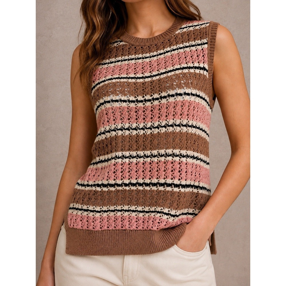 Varley Deeley Stripe Stitch Tank Womens Size Small Multicolor Striped